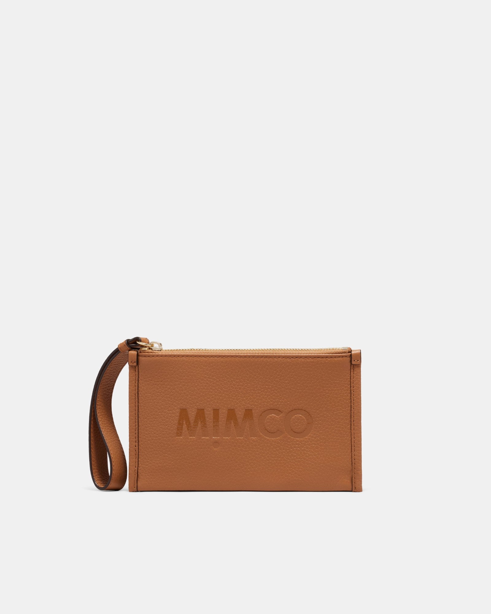 Patch Leather Pouch - Caramel