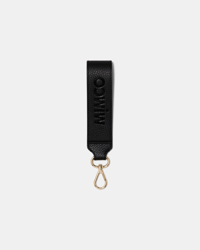 Patch Leather Keyring - Black Light Gold
