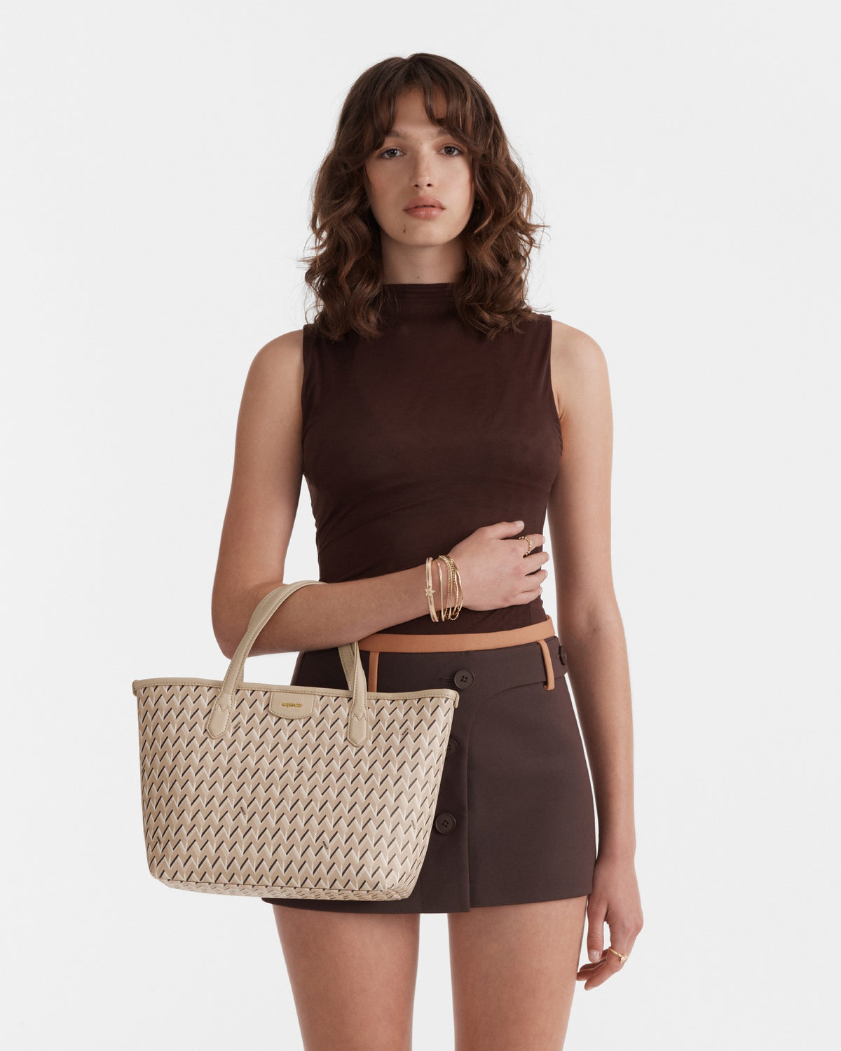 Geo Mini Tote Bag - Waffle