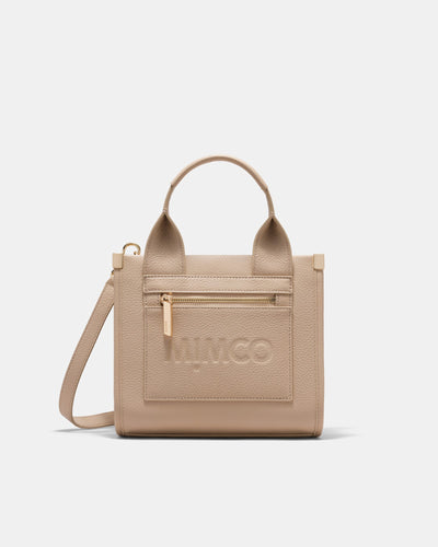 Patch Leather Mini Tote Bag - Waffle