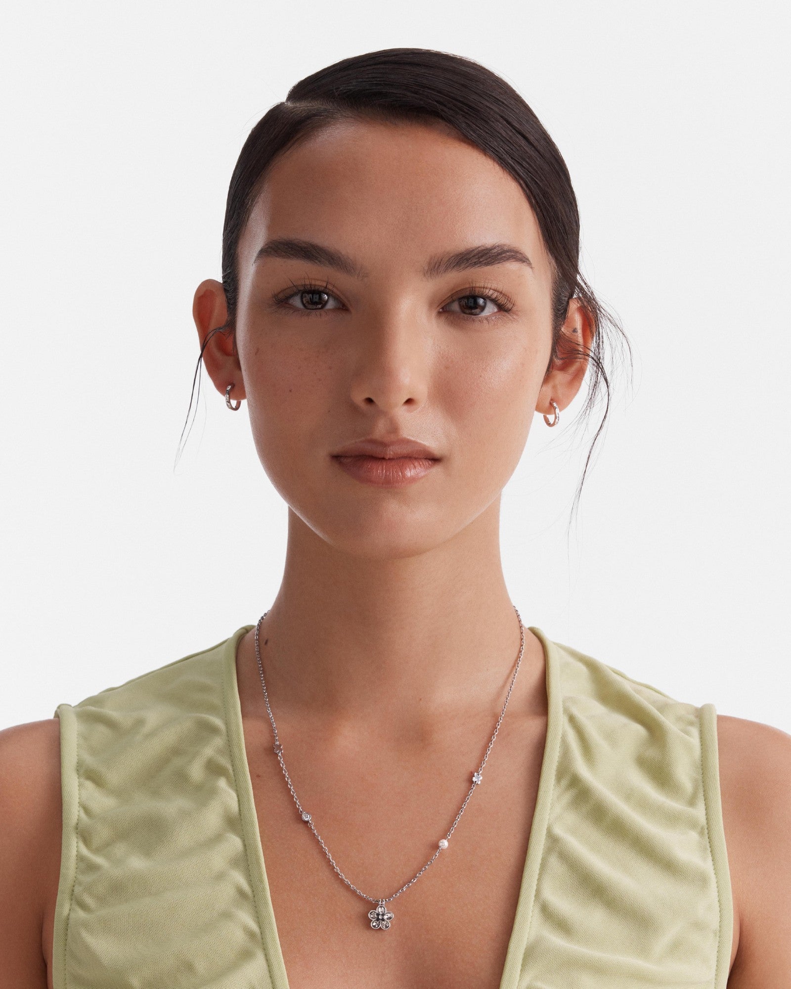 Fleur Duo Necklace - Silver