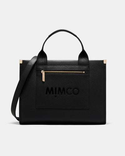 Patch Leather Tote Bag - Black Light Gold