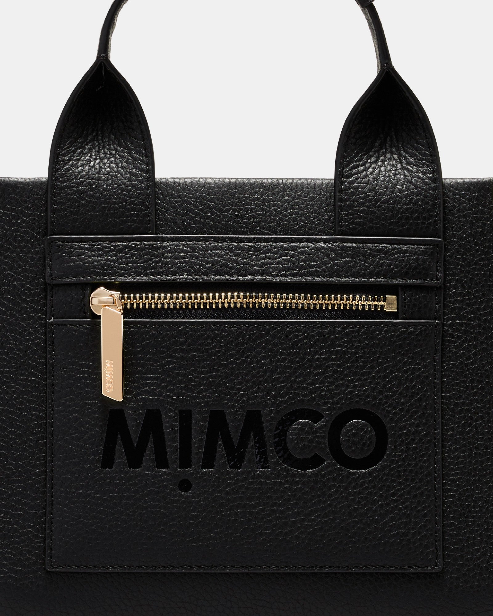 Patch Leather Mini Tote Bag - Black Light Gold