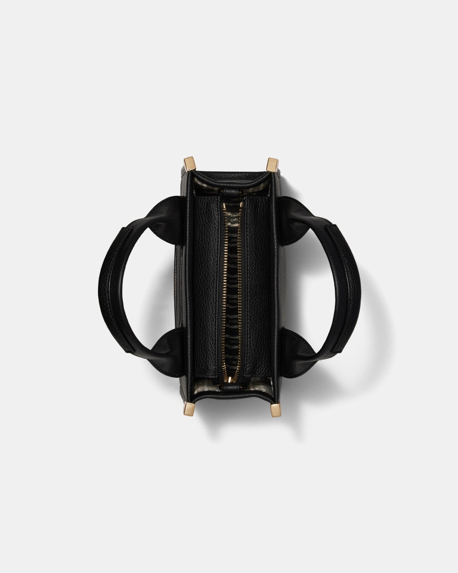 Patch Leather Mini Tote Bag - Black Light Gold