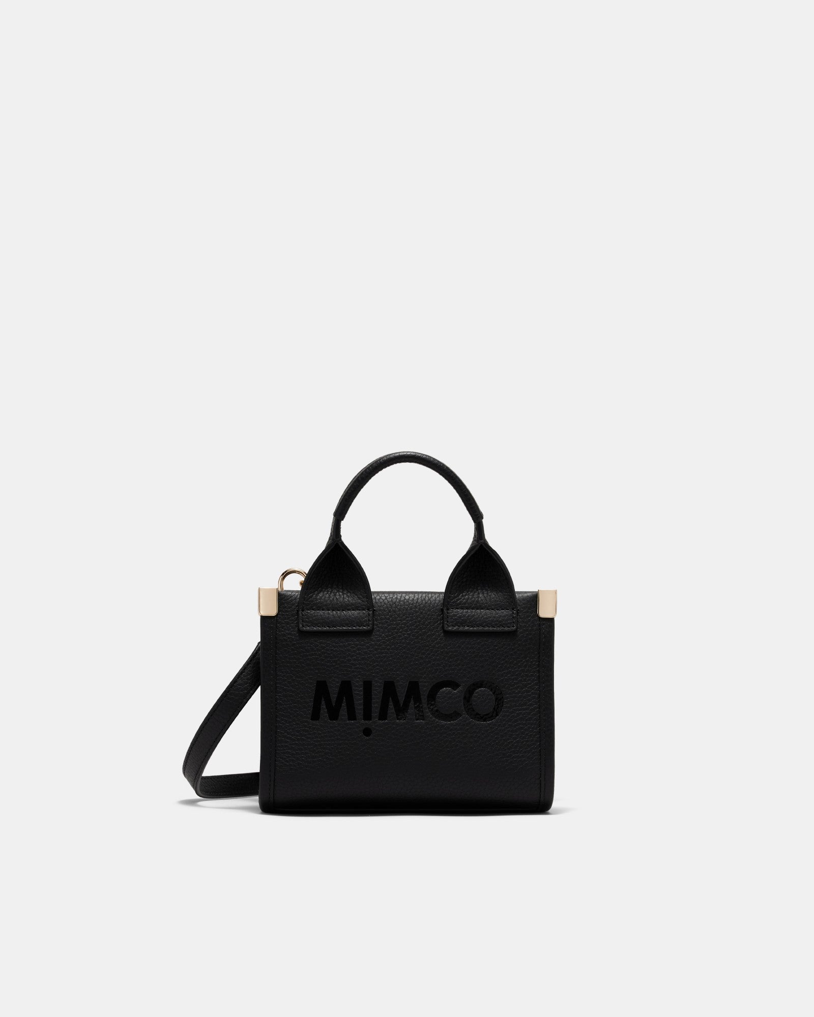 Patch Leather Micro Tote Bag - Black Light Gold