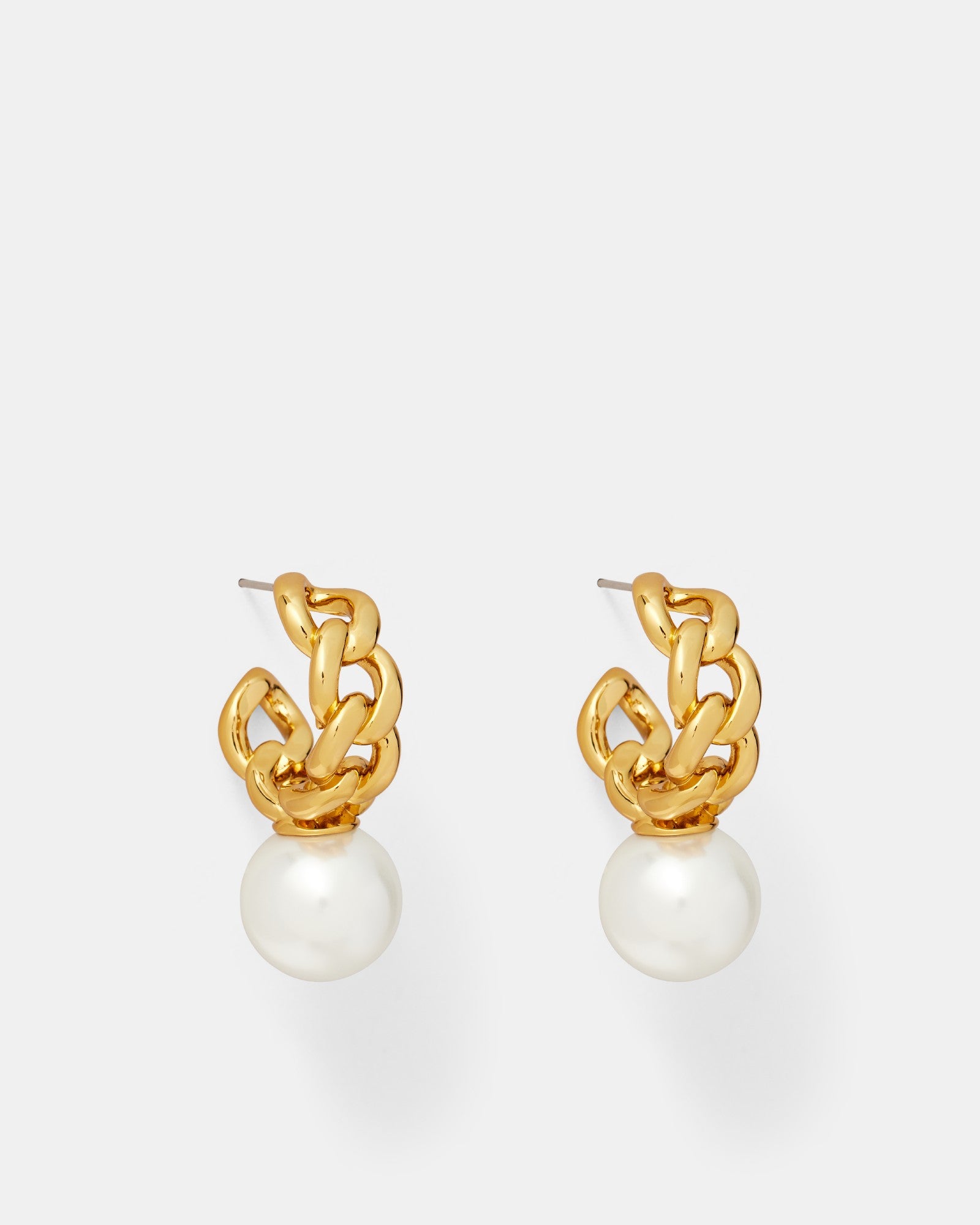 Galaxy Pearl Hoop Earrings - Gold