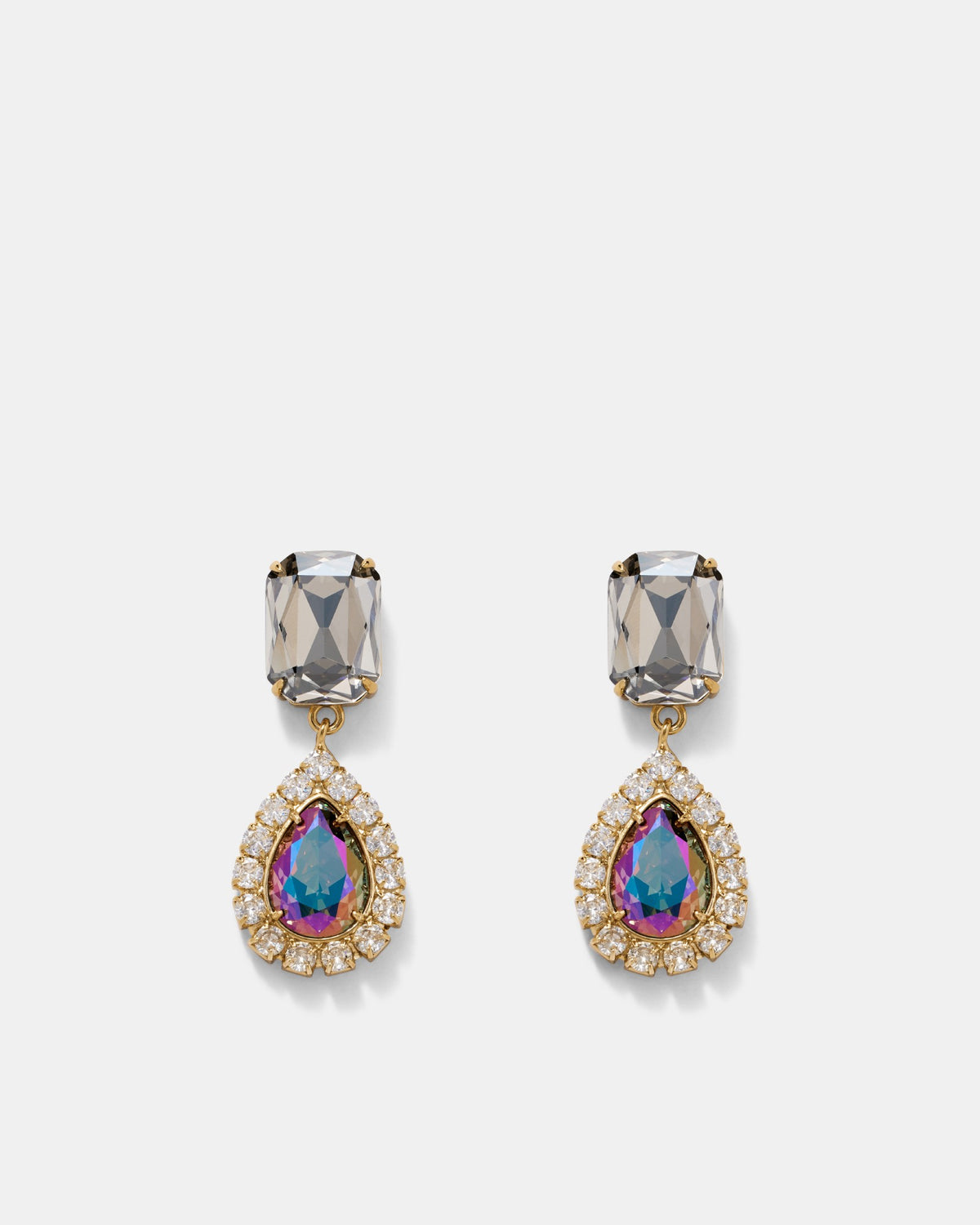 Space Dust Jewel Drop Earrings - Gold