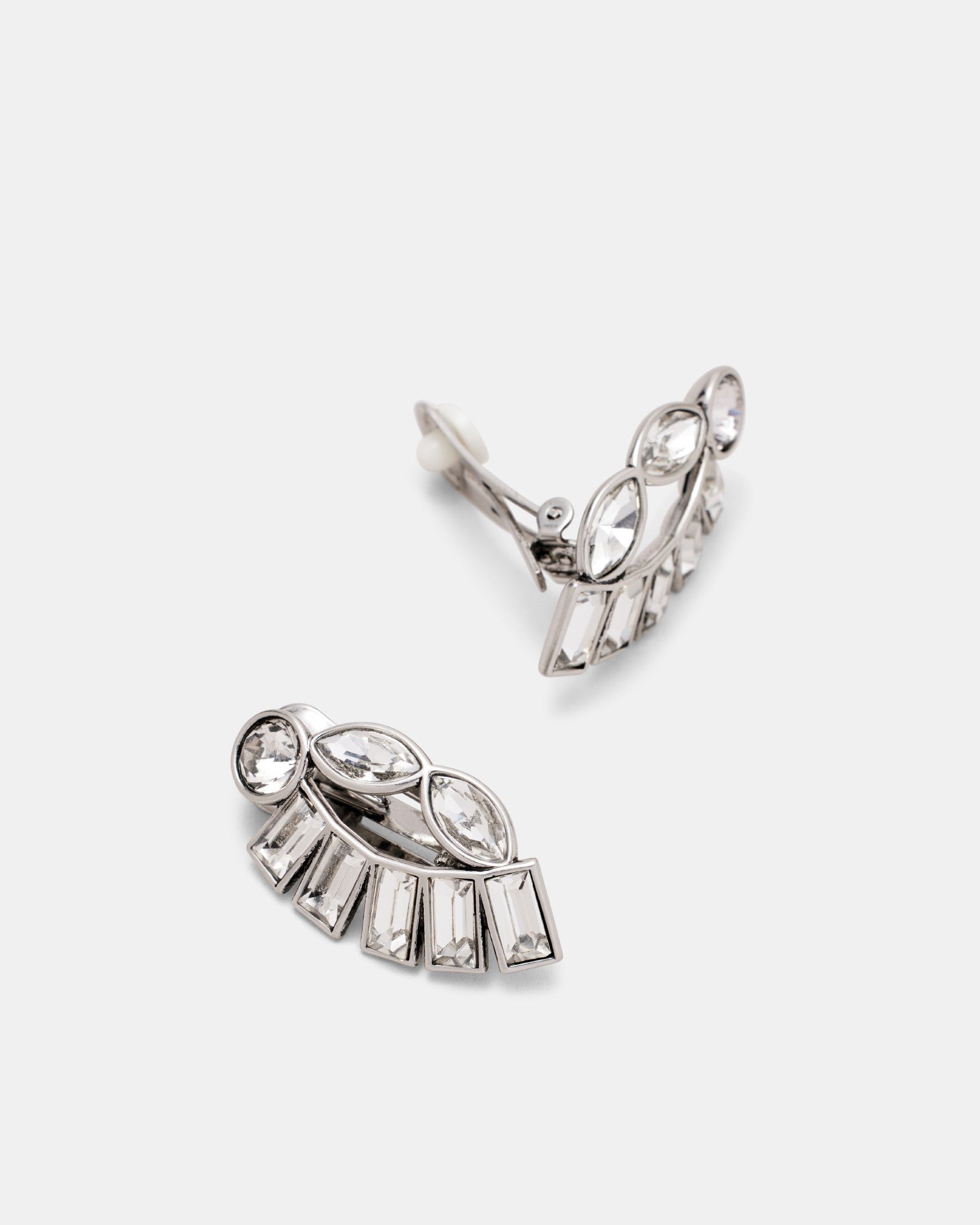 Armour Clip-On Earrings - Silver