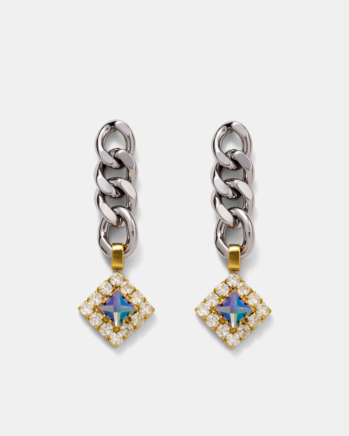 Space Dust Drop Earrings - Silver
