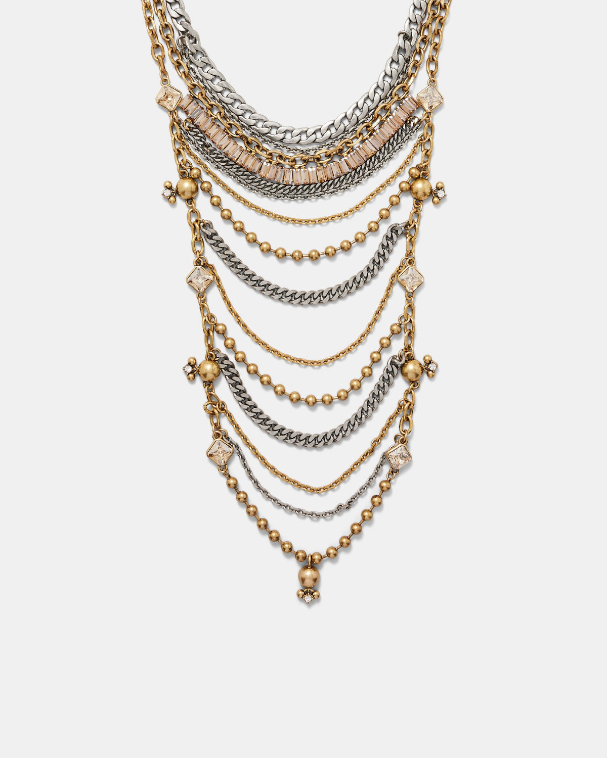 Last Tango Multi Chain Necklace - Silver