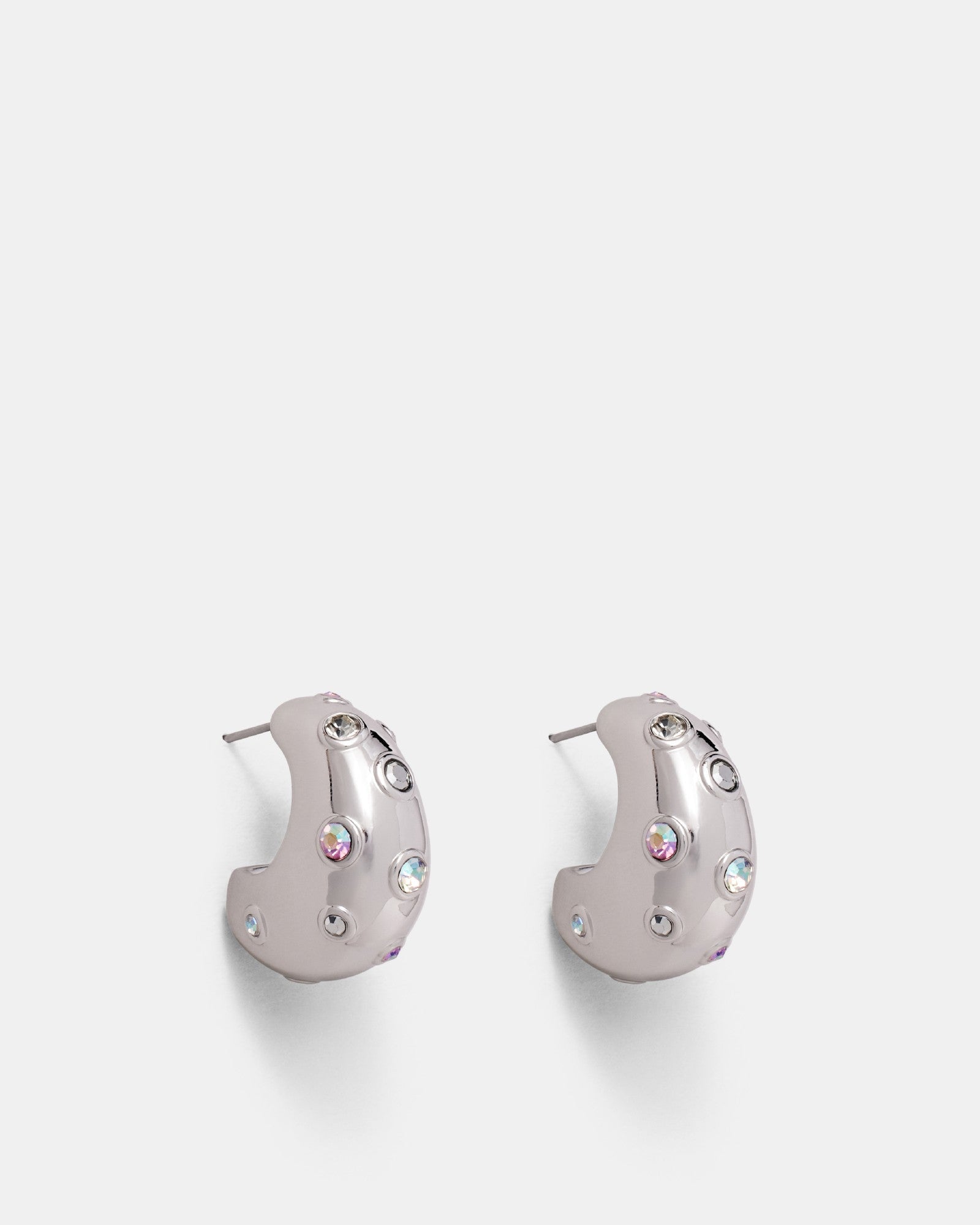 Meteor Hoop Earrings - Silver