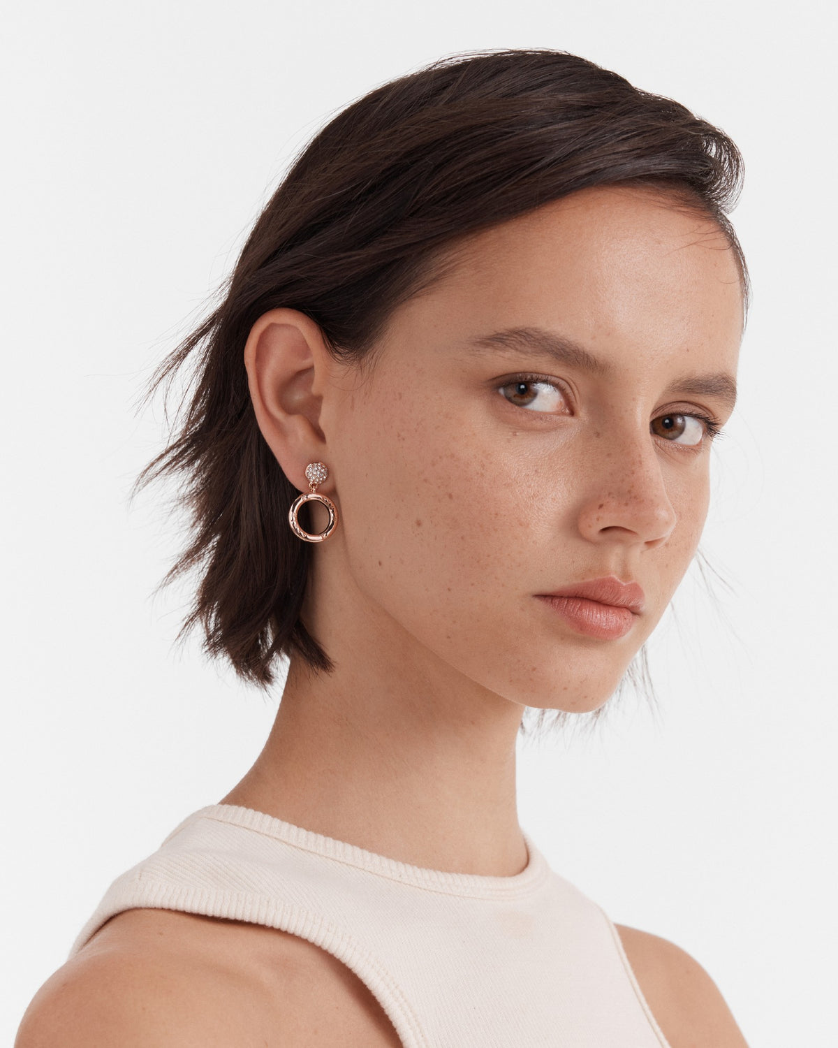 Circulate Drop Earrings - Rose Gold