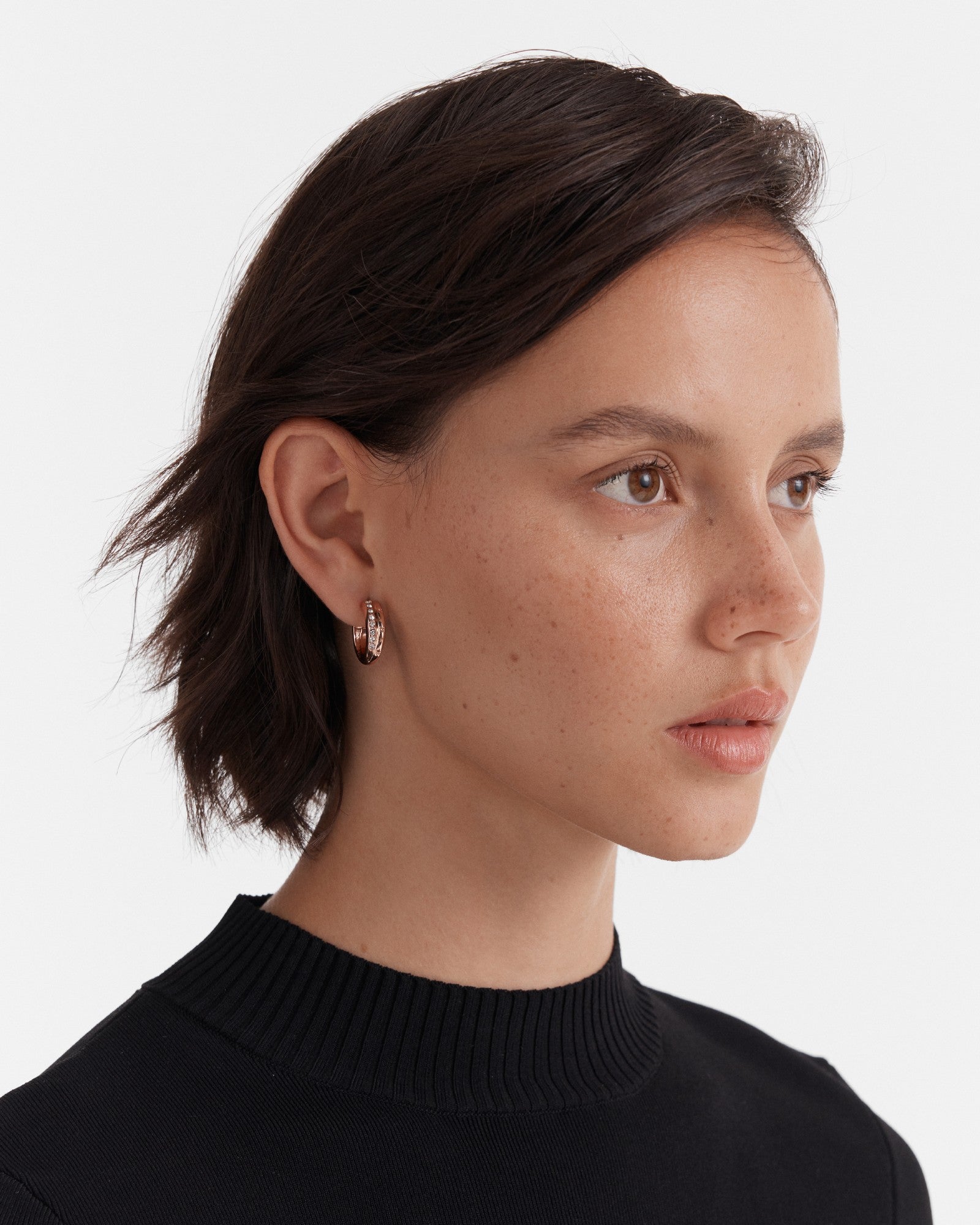 Circulate Hoop Earrings - Rose Gold