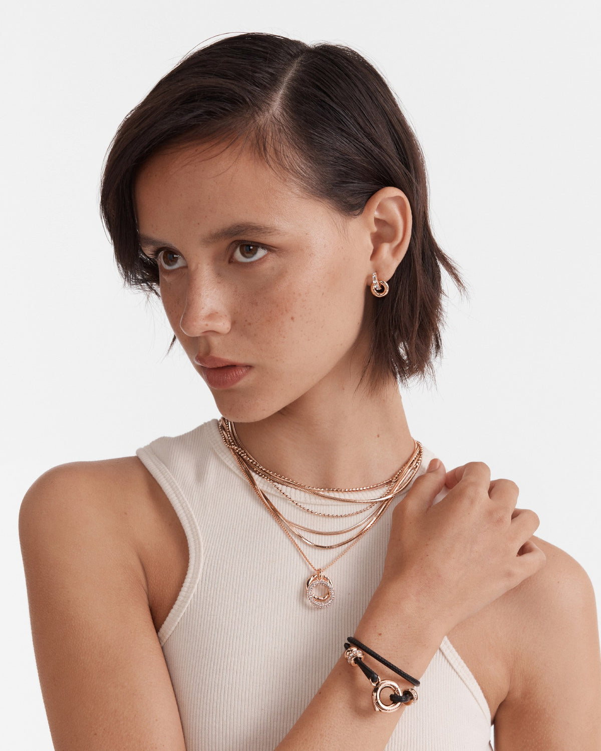 Circulate Stud Earrings - Rose Gold