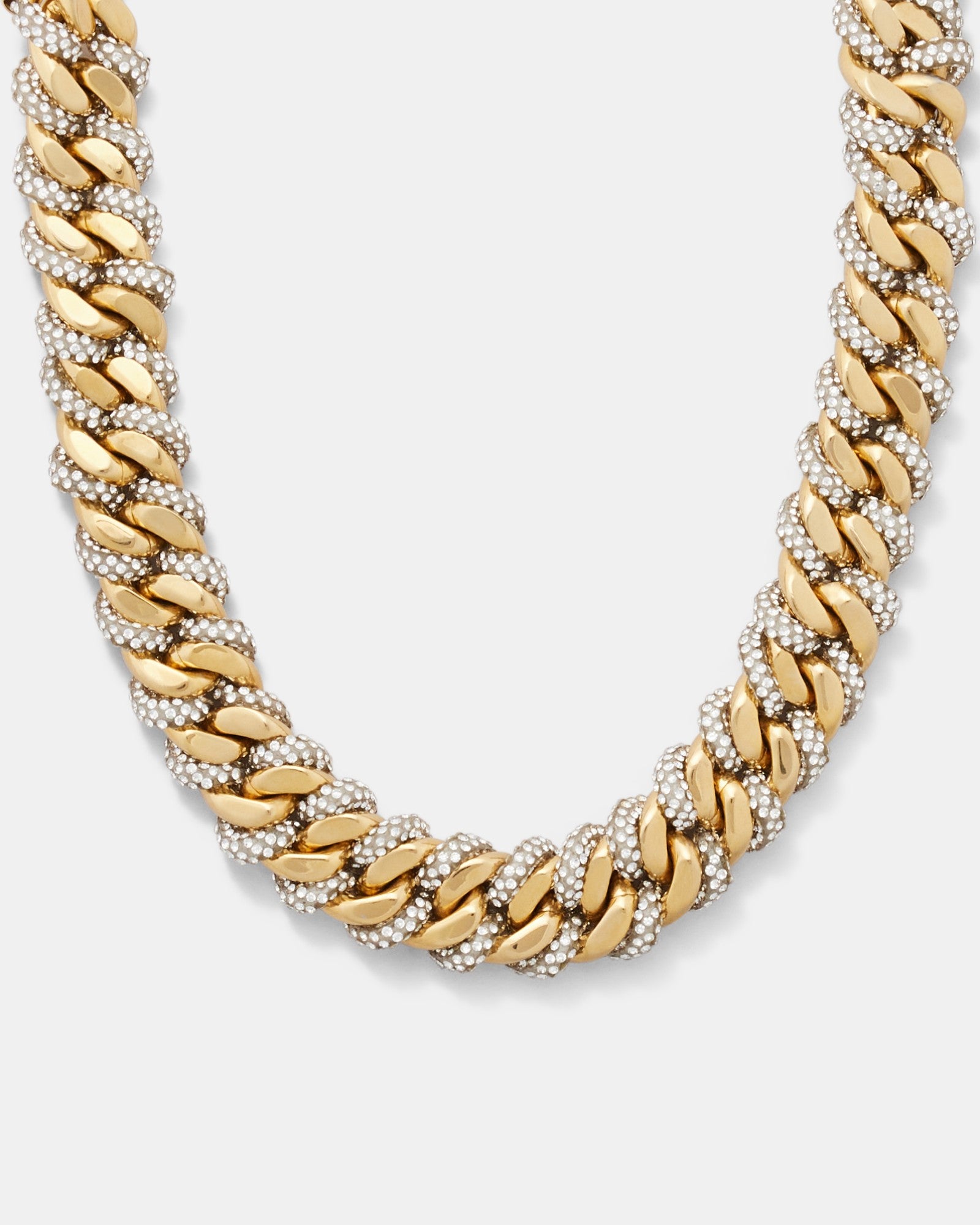 Twisted Crystal Choker Necklace - Gold