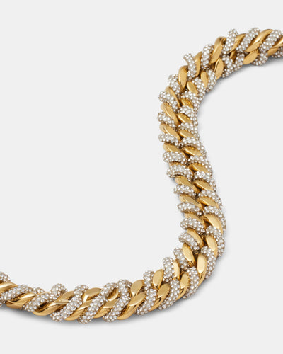 Twisted Crystal Choker Necklace - Gold