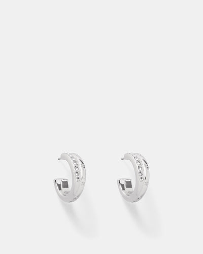 Circulate Hoop Earrings - Silver