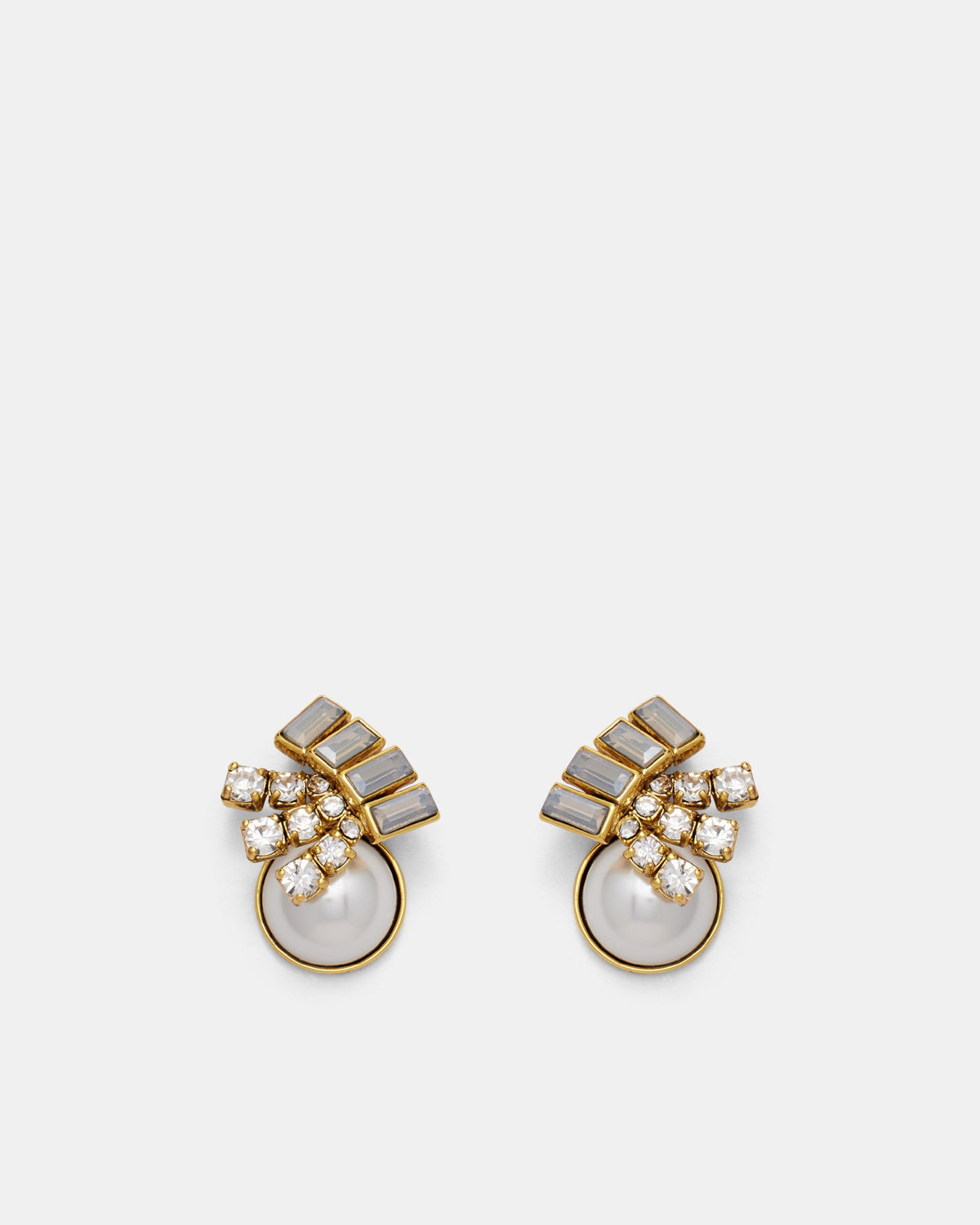 Exploration Pearl Stud Earrings - Gold