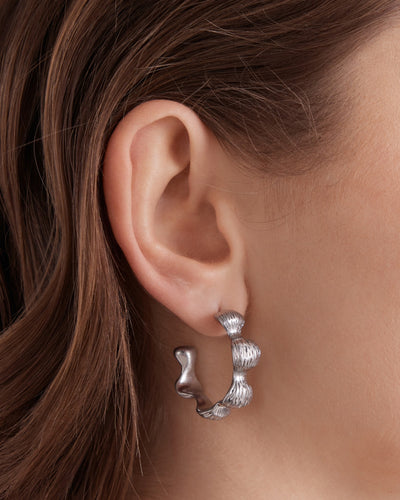 Tropospheric Hoop Earrings - Silver