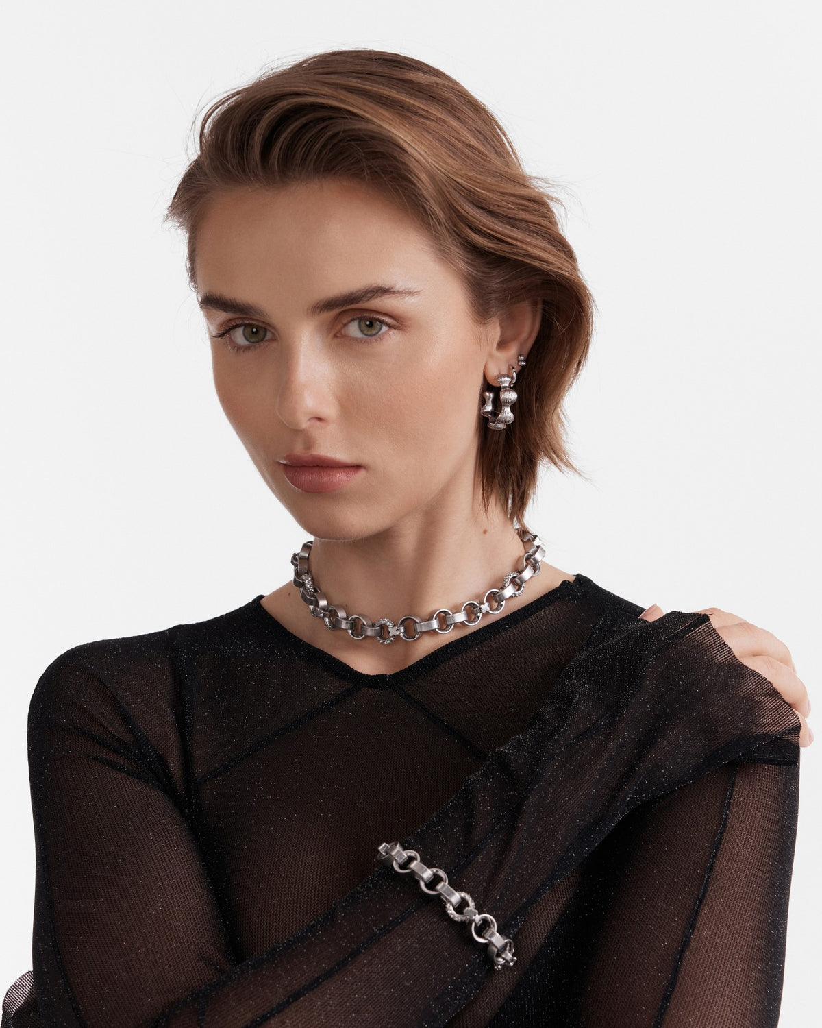 Tropospheric Hoop Earrings - Silver