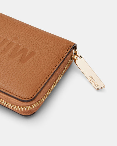 Patch Leather Medium Wallet - Caramel