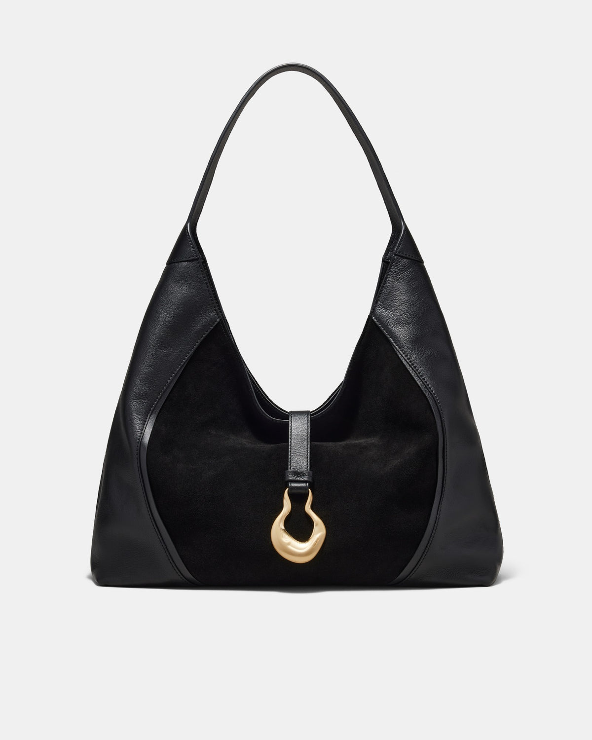 Shield Hobo Bag - Black Light Gold