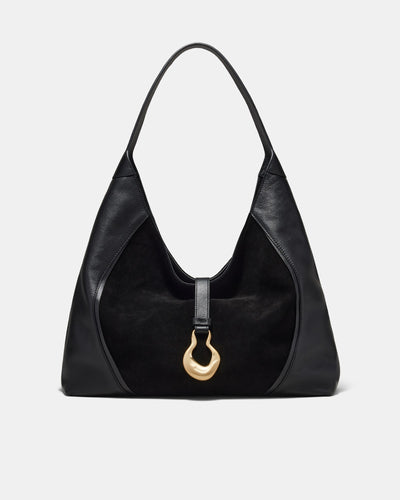 Shield Hobo Bag - Black Light Gold