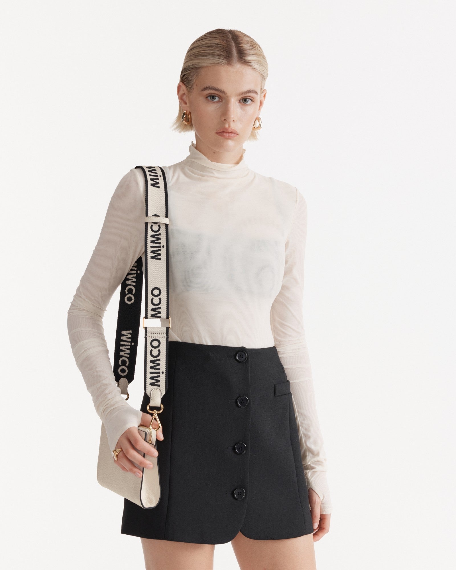 Stripe Webbing Bag Strap - Ivory