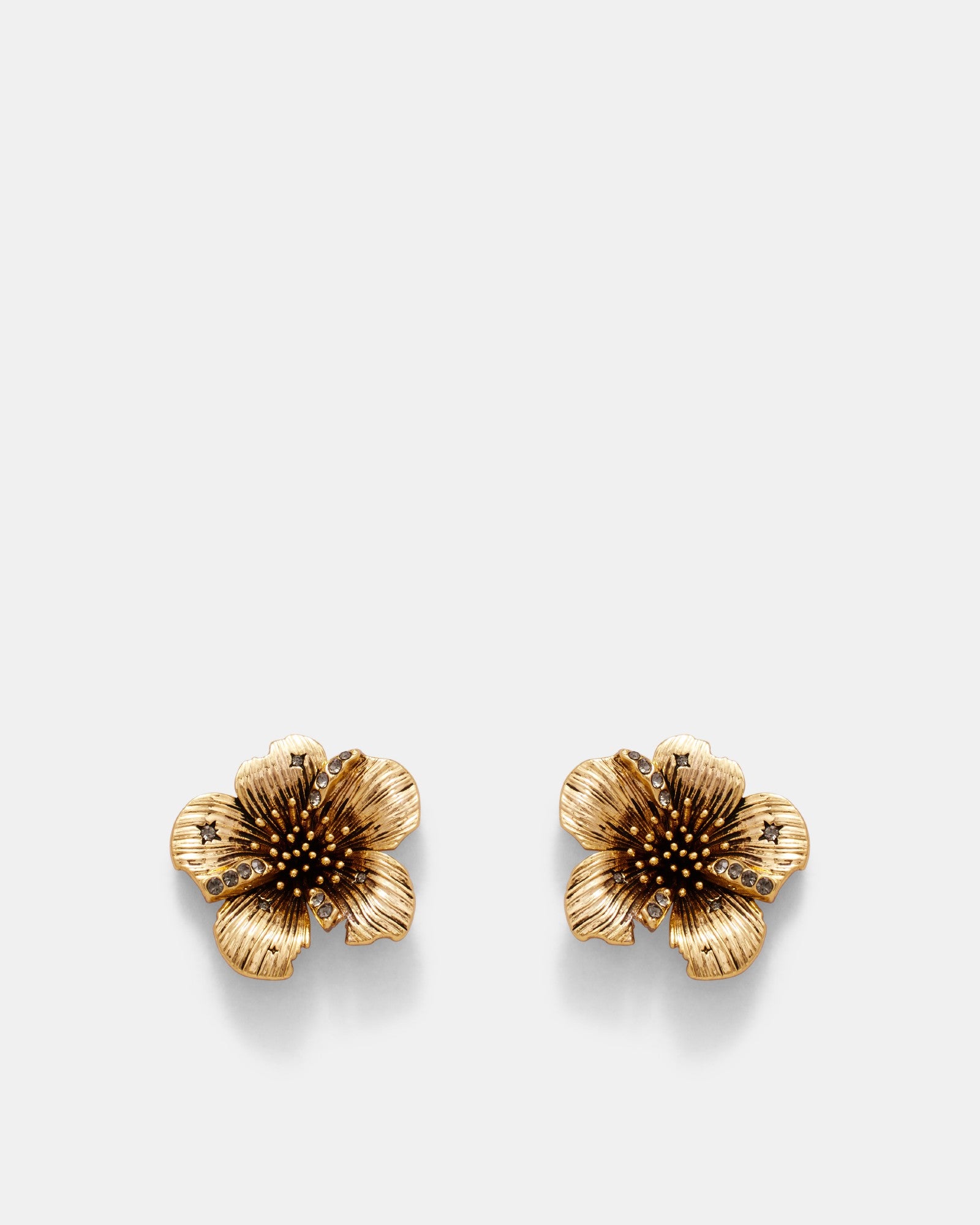 Wild Flower Stud Earrings - Gold