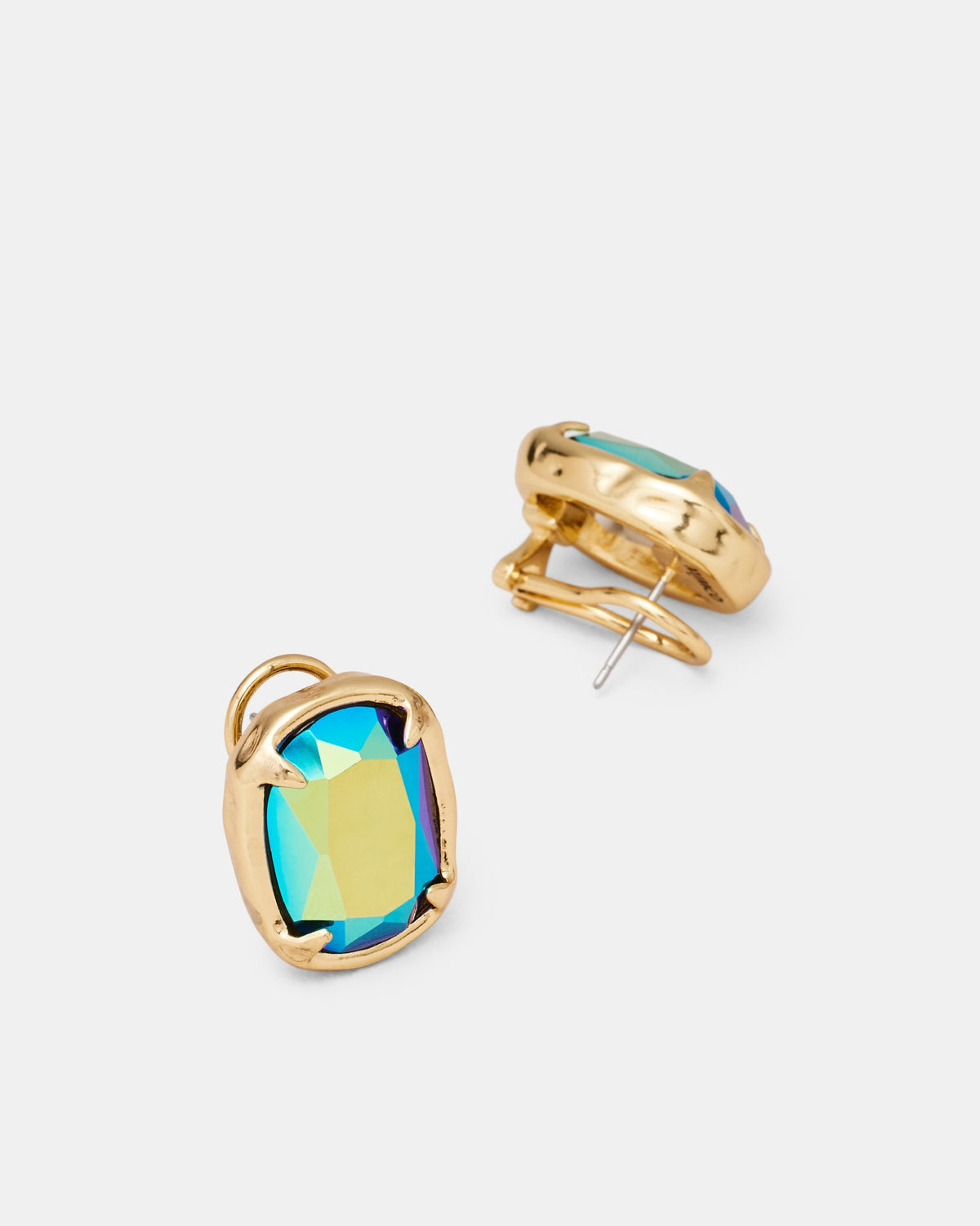 Reflective Stud Earrings - Green