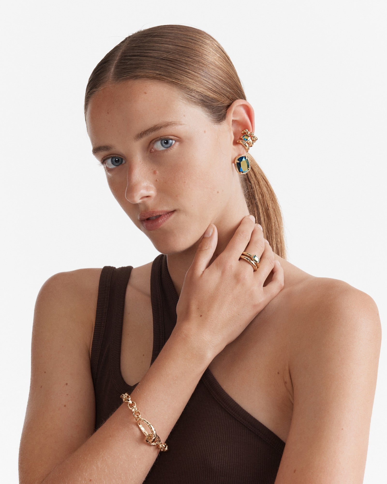 Reflective Stud Earrings - Green