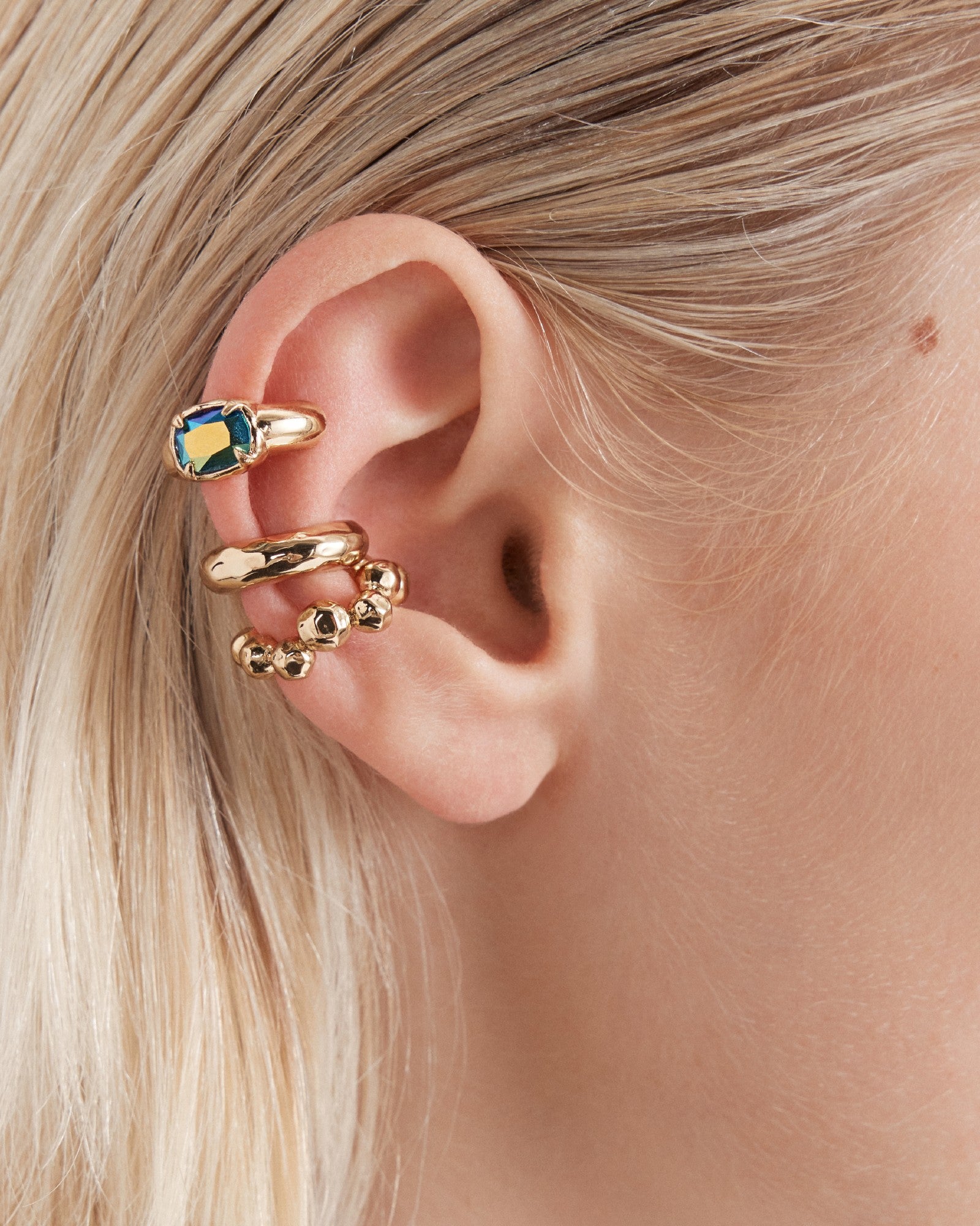 Reflective Ear Cuff Set - Green