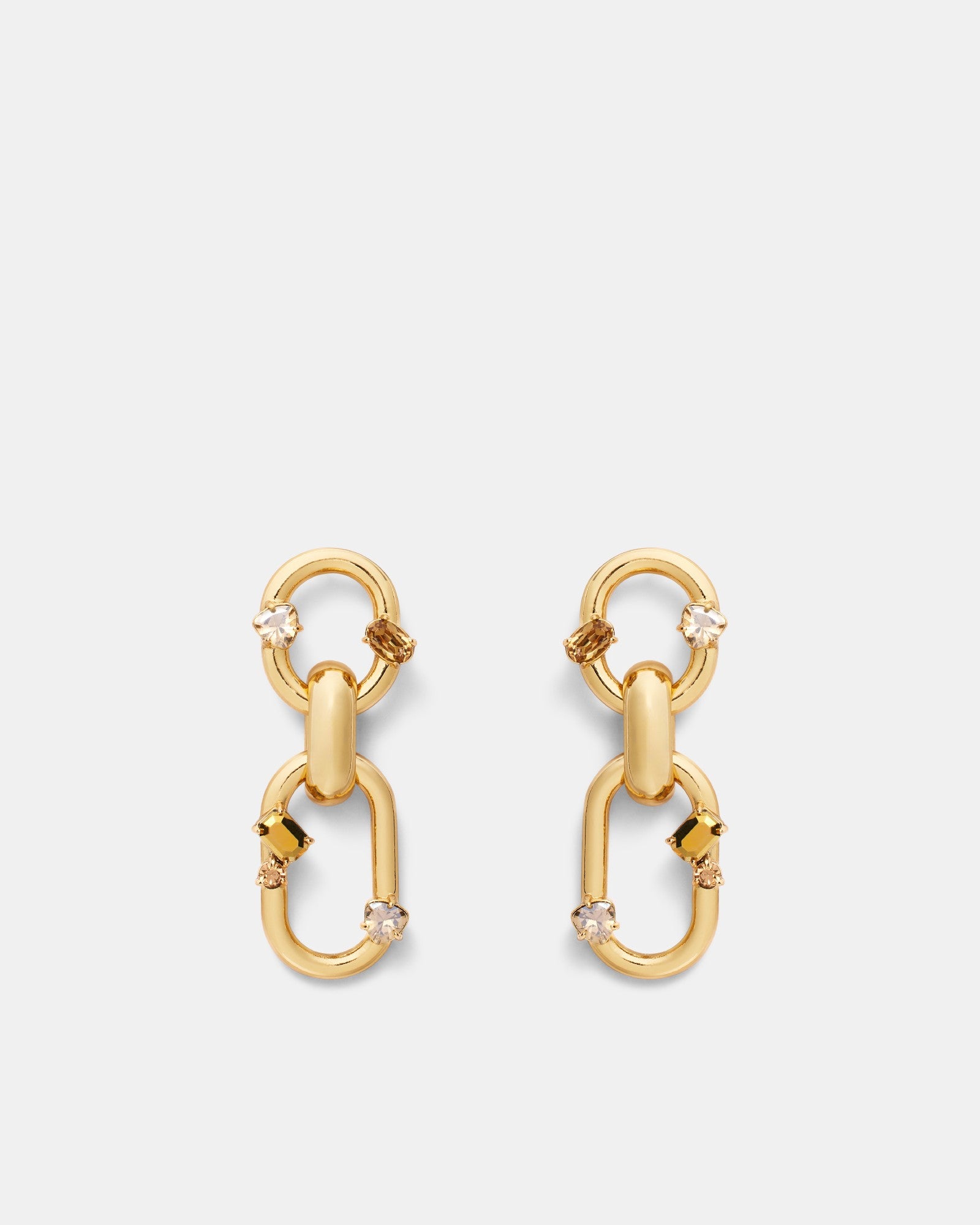 Found Link Drop Earrings - Gold