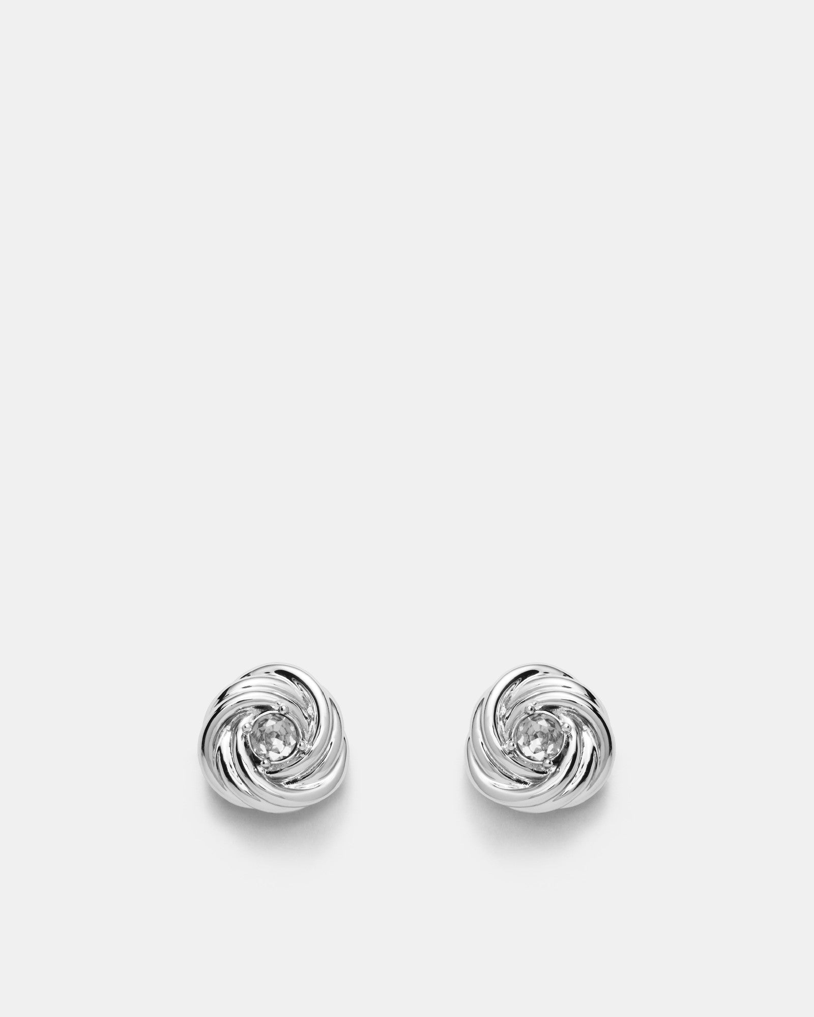 In A Knot Stud Earrings - Silver