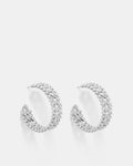 Lost Chain Hoop Earrings - Silver