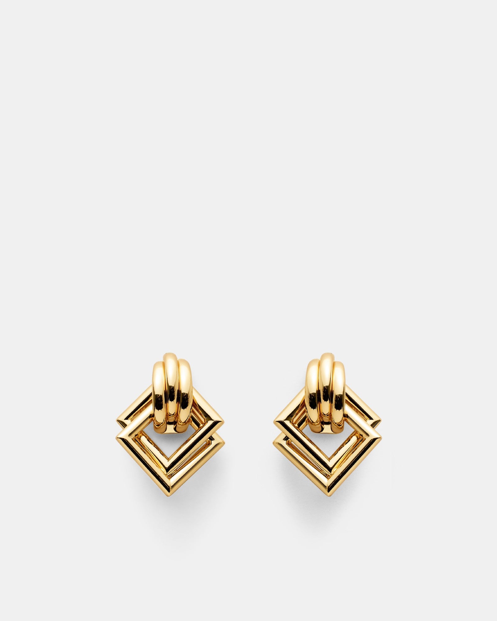 Square One Earrings - Gold