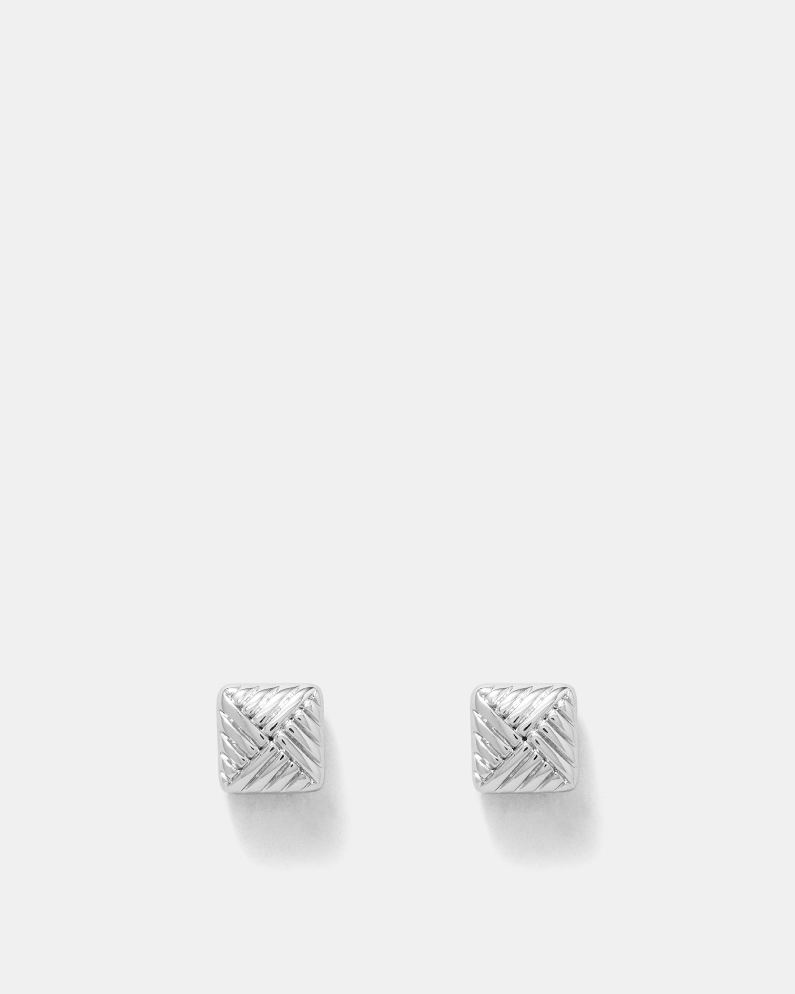 Weave Around Stud Earrings - Silver