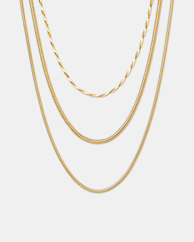 Serenno Trio Necklace - Gold