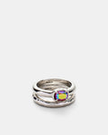 Reflective Ring Set - Electric Pink