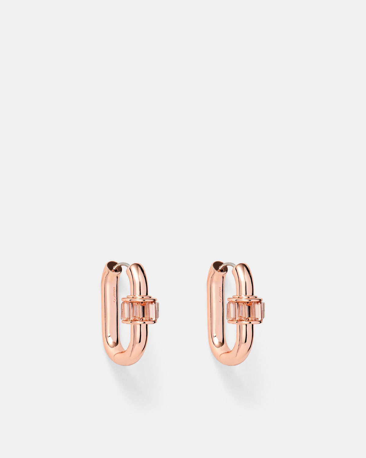 Descent Huggie Hoop Earrings - Rose Gold
