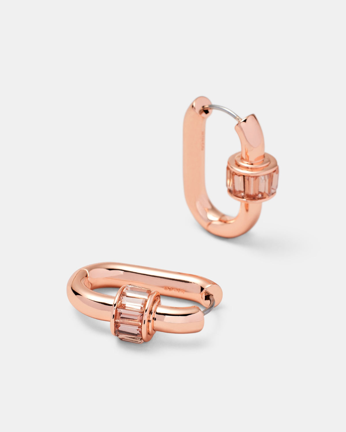 Descent Huggie Hoop Earrings - Rose Gold