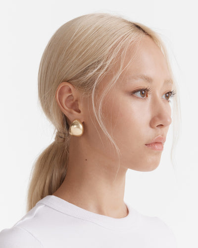 Nova Hoop Stud Earrings - Soft Gold