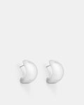 Nova Hoop Stud Earrings - Silver