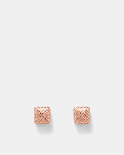 Weave Around Stud Earrings - Rose Gold