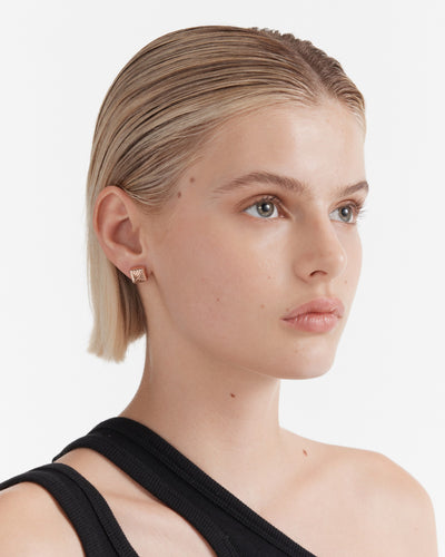 Weave Around Stud Earrings - Rose Gold