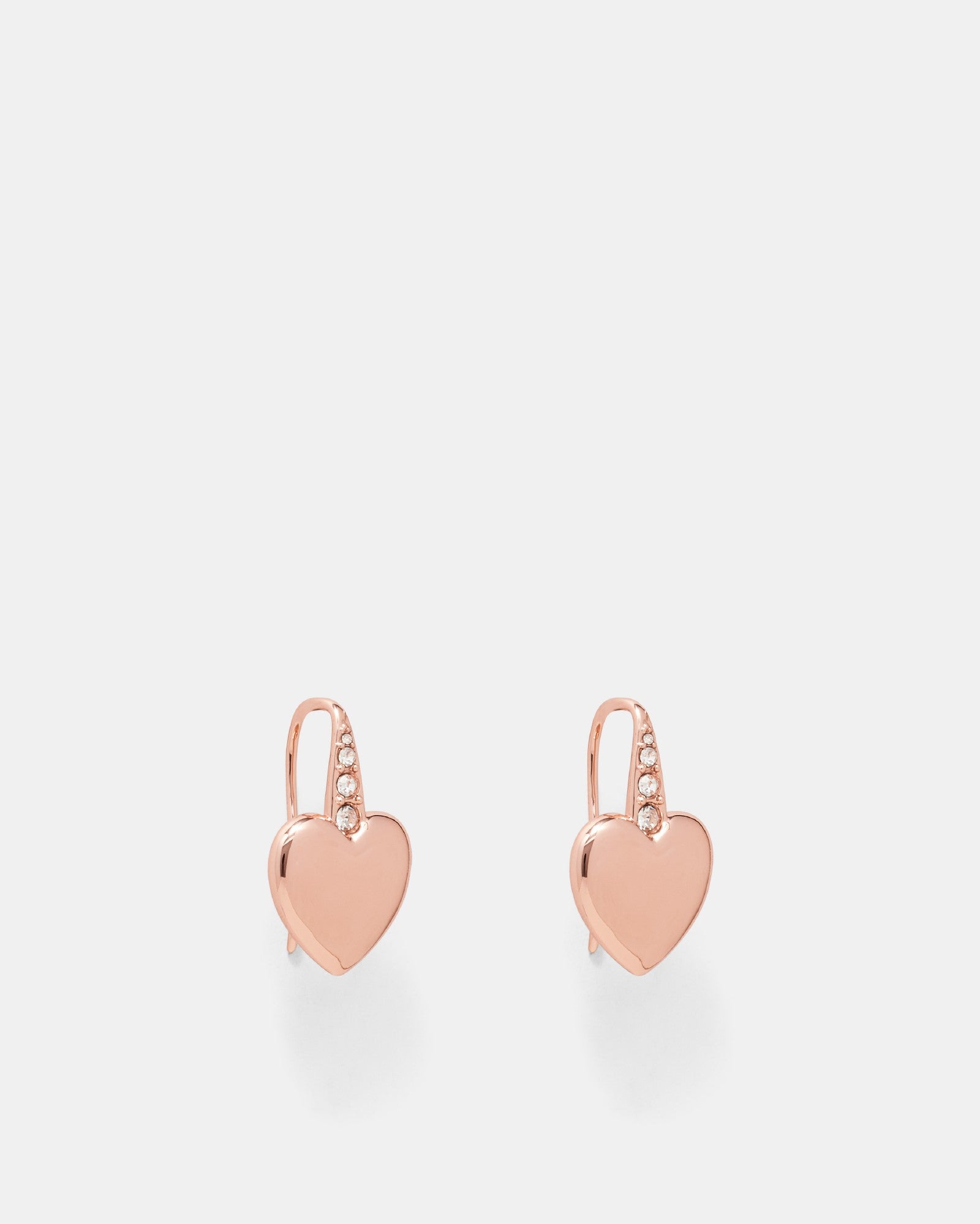 Heart Thread Earrings - Rose Gold