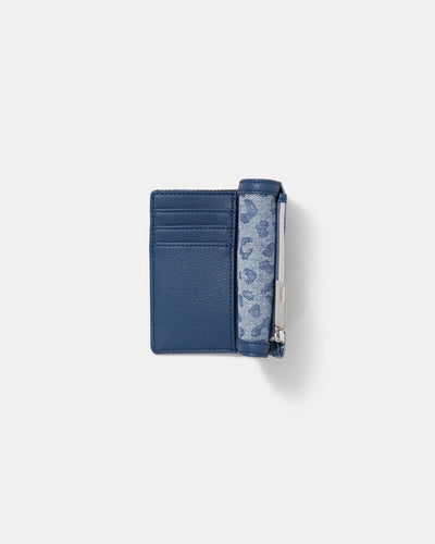 El Rey Wallet - Denim Leopard