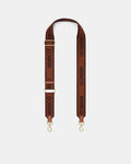 Stripe Webbing Bag Strap - Cognac