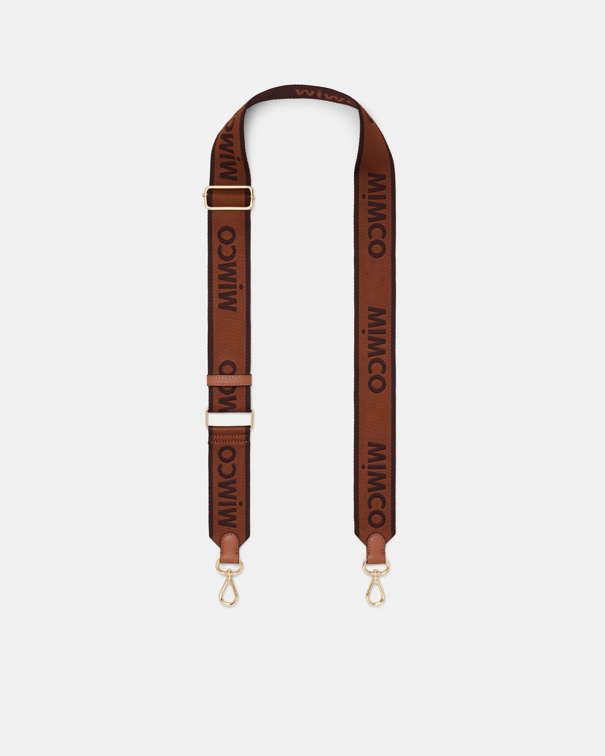 Stripe Webbing Bag Strap - Cognac