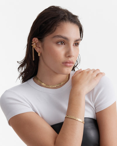 Cool Cat Huggie Hoop Earrings - Gold
